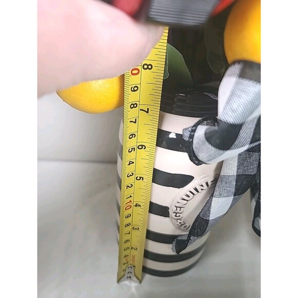 20" Unique Artificial Lifelike Lemon Plant & Stripped Vase Spring Easter Decor - Picture 4 of 6